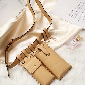 Elegant Tan Leather Belt Bag